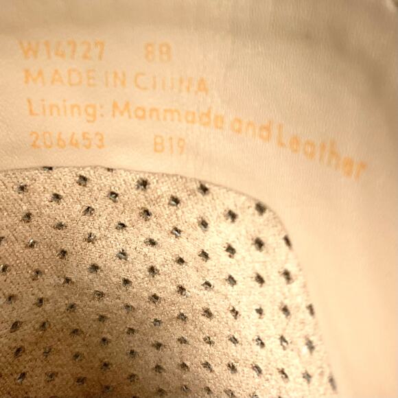 Cole Haan Grand OS Callista Tan Suede Perforated Bootie Block Heel Peep Toe 8 - Picture 10 of 11